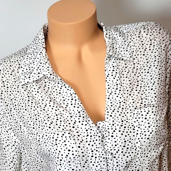 Velvet Heart White w/Black Polka-dots Collar - V-neck - Picture 6 of 16